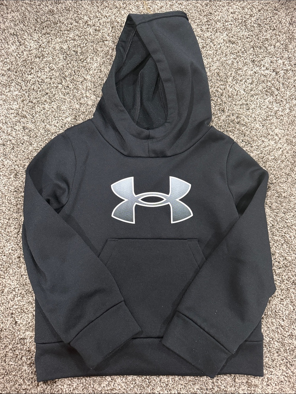 Under Armour Kids Black Hoodie with Silver Logo